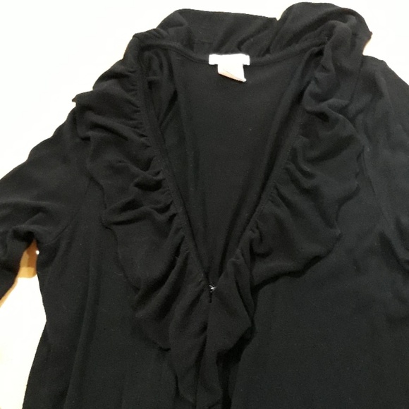 Black ruffled cardigan - Picture 3 of 6